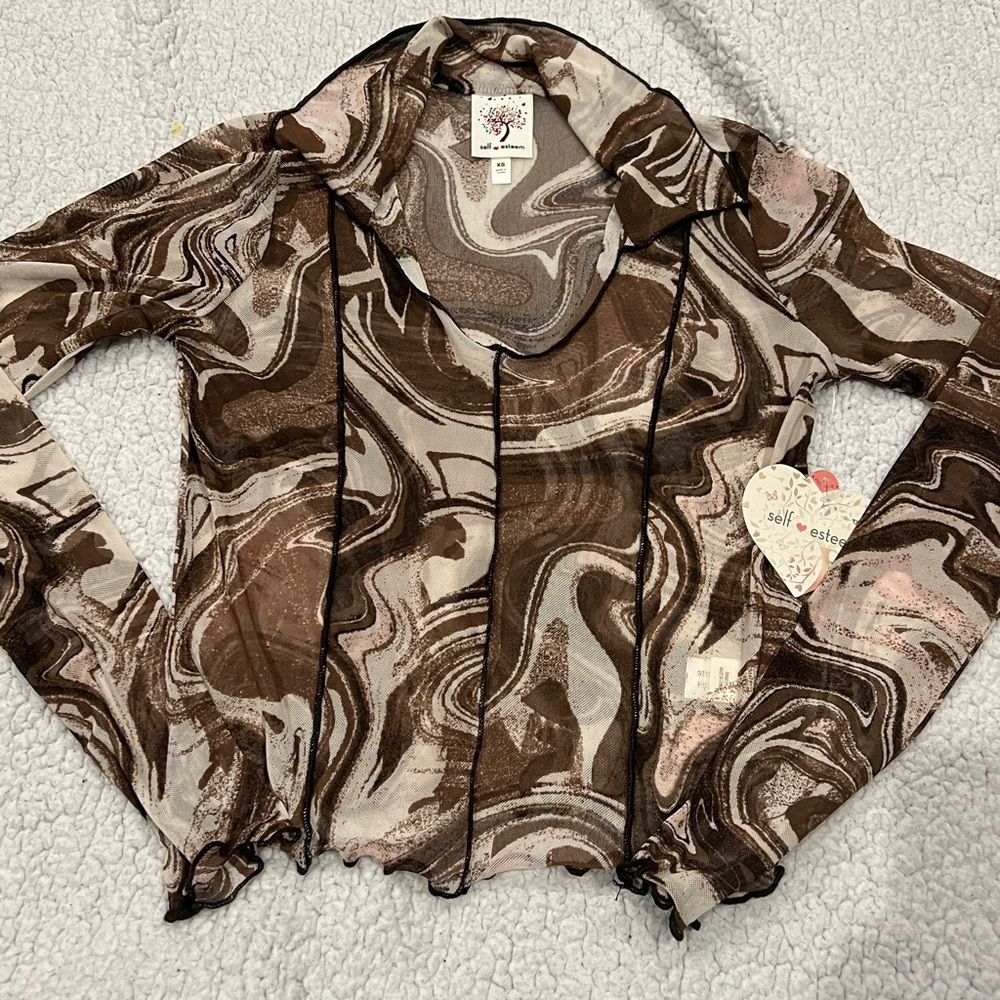 NWT Marbled‎ mesh top